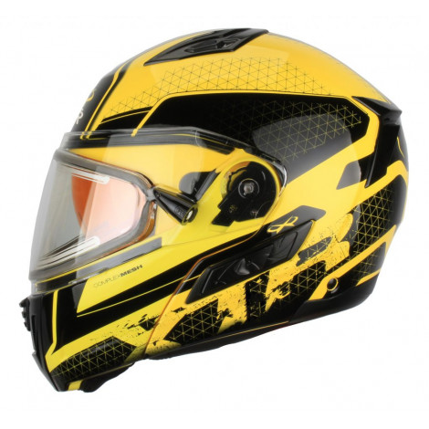 Снегоходный шлем XTR MODE1 Tornado флуо. желтый с электро стеклом