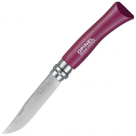 Нож Opinel №7, нержавеющая сталь, фиолетовый, блистер