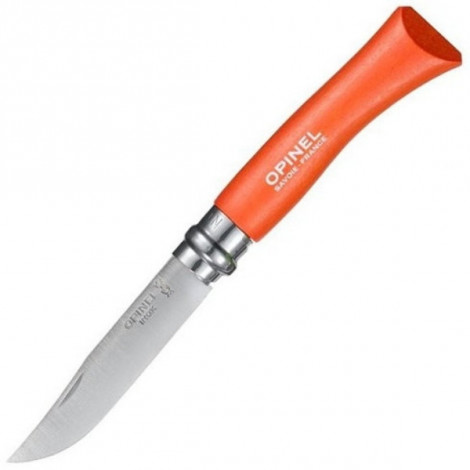 Нож Opinel №7, нержавеющая сталь, оранжевый, блистер