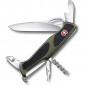 Нож Victorinox RangerGrip 61 (0.9553.MC4), 130мм, зеленый/черный