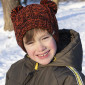 Детская водонепроницаемая шапка DexShell с помпонами, оранжевая