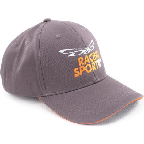 Бейсболка Dragonfly Classic Grey-Orange. Racing Sport (Изогнутый козырек)