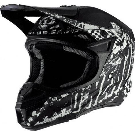 Шлем кроссовый O'NEAL 5Series RIDER, термопластик ABS, мат., с выкидными щеками, черный/белый