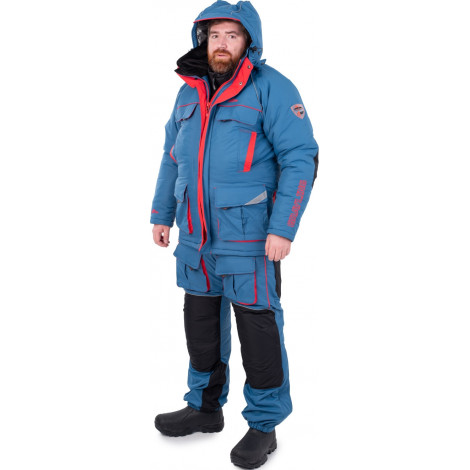 Зимний костюм для рыбалки NOVATEX GRAYLING Камчатка, т.синий-красный