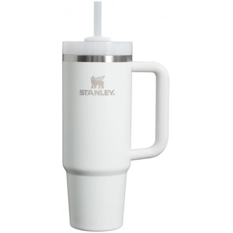 Термокружка STANLEY Quencher H2.0 0,88L (10-11912-083) с трубочкой, белая