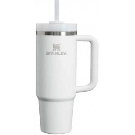 Термокружка STANLEY Quencher H2.0 1,18L (10-11913-077) с трубочкой, белая