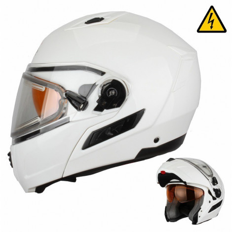 Снегоходный шлем XTR, модуляр с электростеклом MODE1 белый