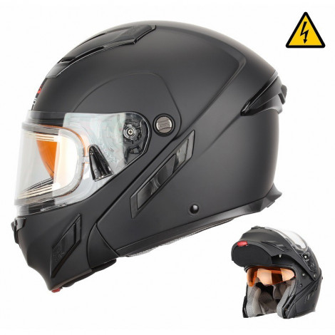 Снегоходный шлем XTR модуляр с электростеклом MODE2 черный матовый
